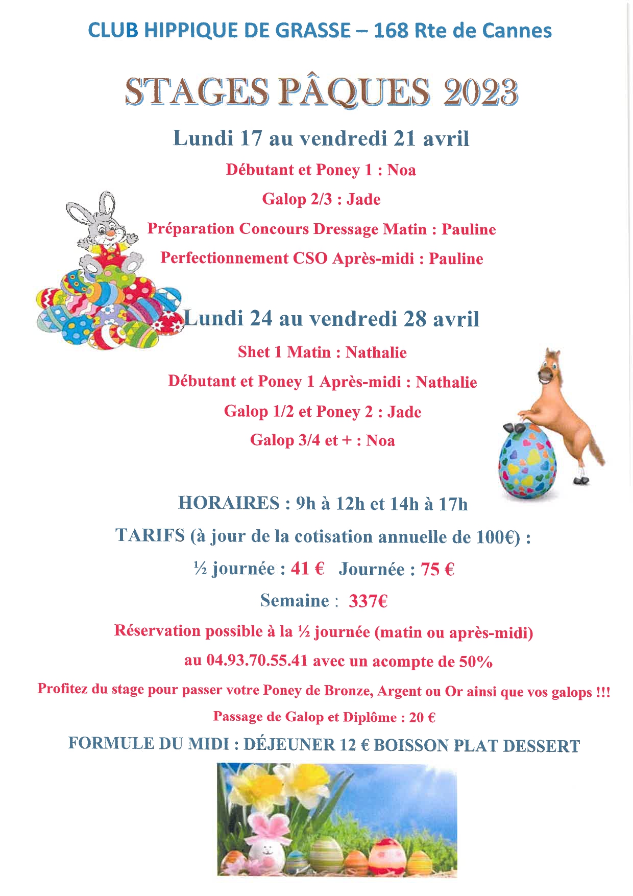 Stages Paques 2023