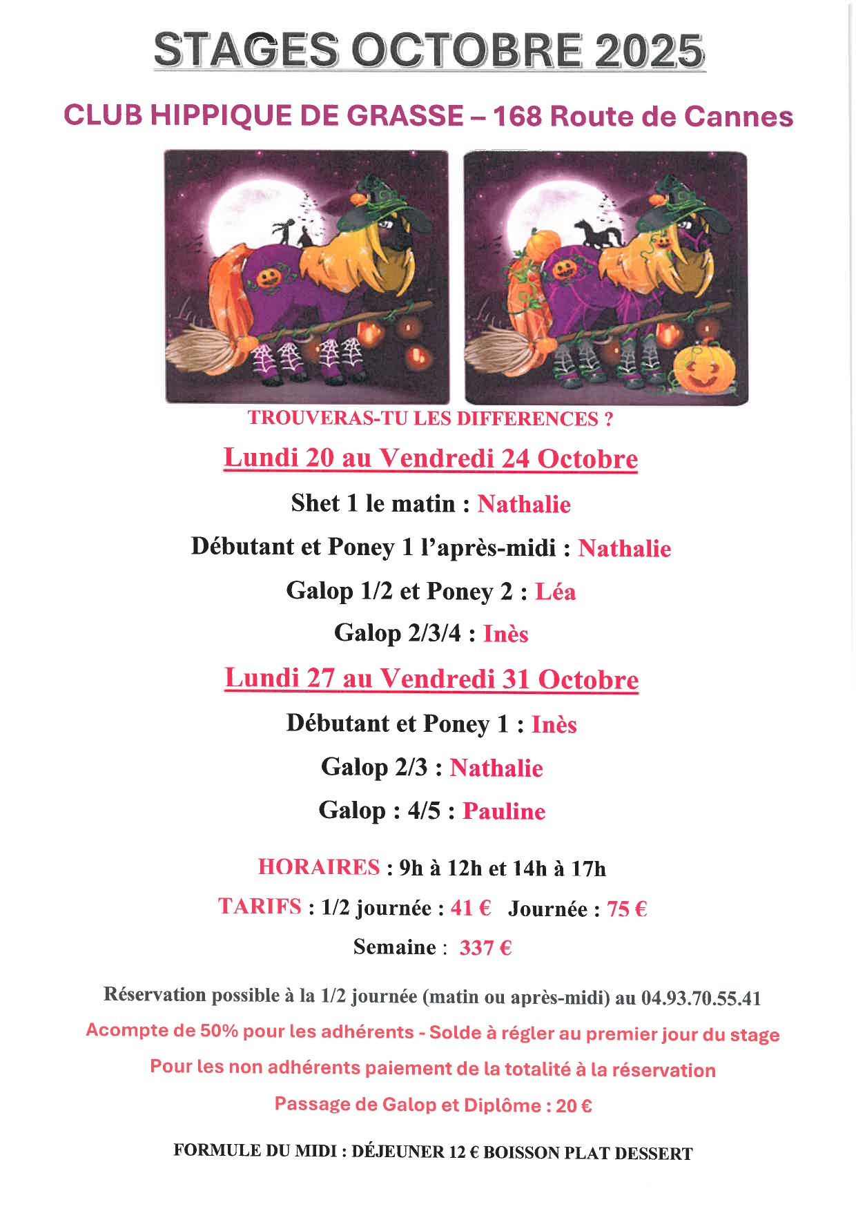 Stages octobre 2025